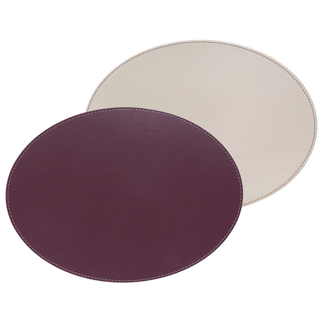 Ovales Platzset DUO von FREEFORM in Pflaume und Elfenbein, dekoratives Esszimmer-Accessoire, strapazierfähig und stilvoll