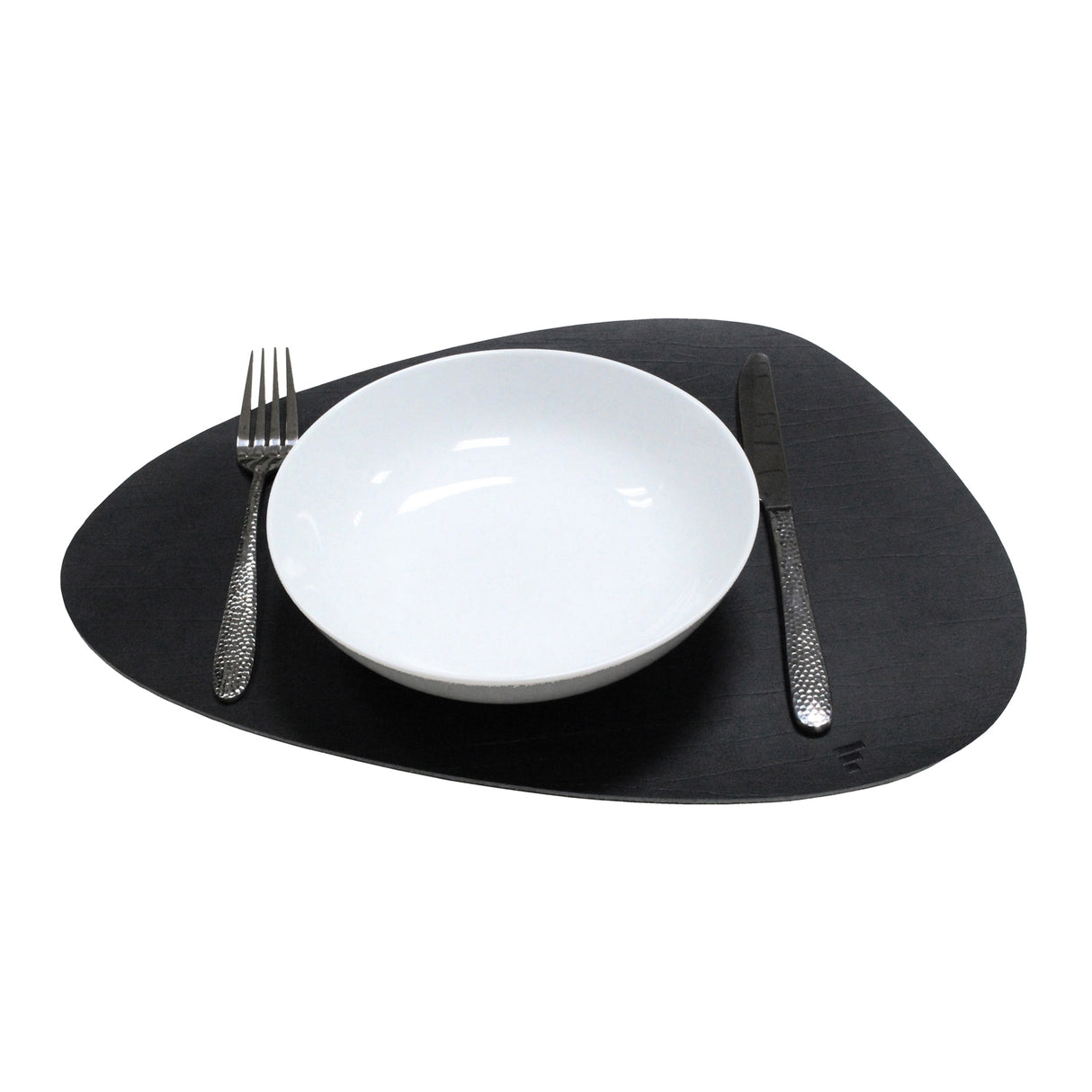 Schwarz Platzset von FREEFORM mit KIESEL-Design, 43 x 30 cm, aus robustem Material für den Esstisch.