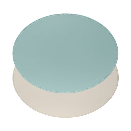 FREEFORM Platzset DUO in Mint und Elfenbein, ovales Design, weiche Textur, ideal für Tische und Essbereiche