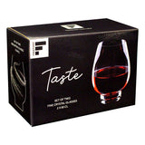 Klares FREEFORM Rotwein-Glas, 600 ml, stilvolles Weinglas für Rotwein, im Doppelpack, elegant und transparent.