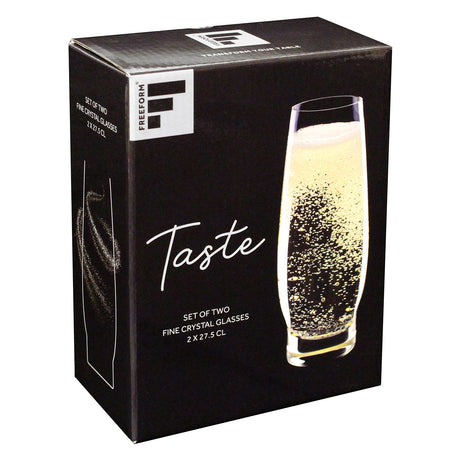 FREEFORM Sekt-Gläser im 2er-Set, klare 275 ml Gläser für Sekt und Champagner, elegante Trinkgläser.