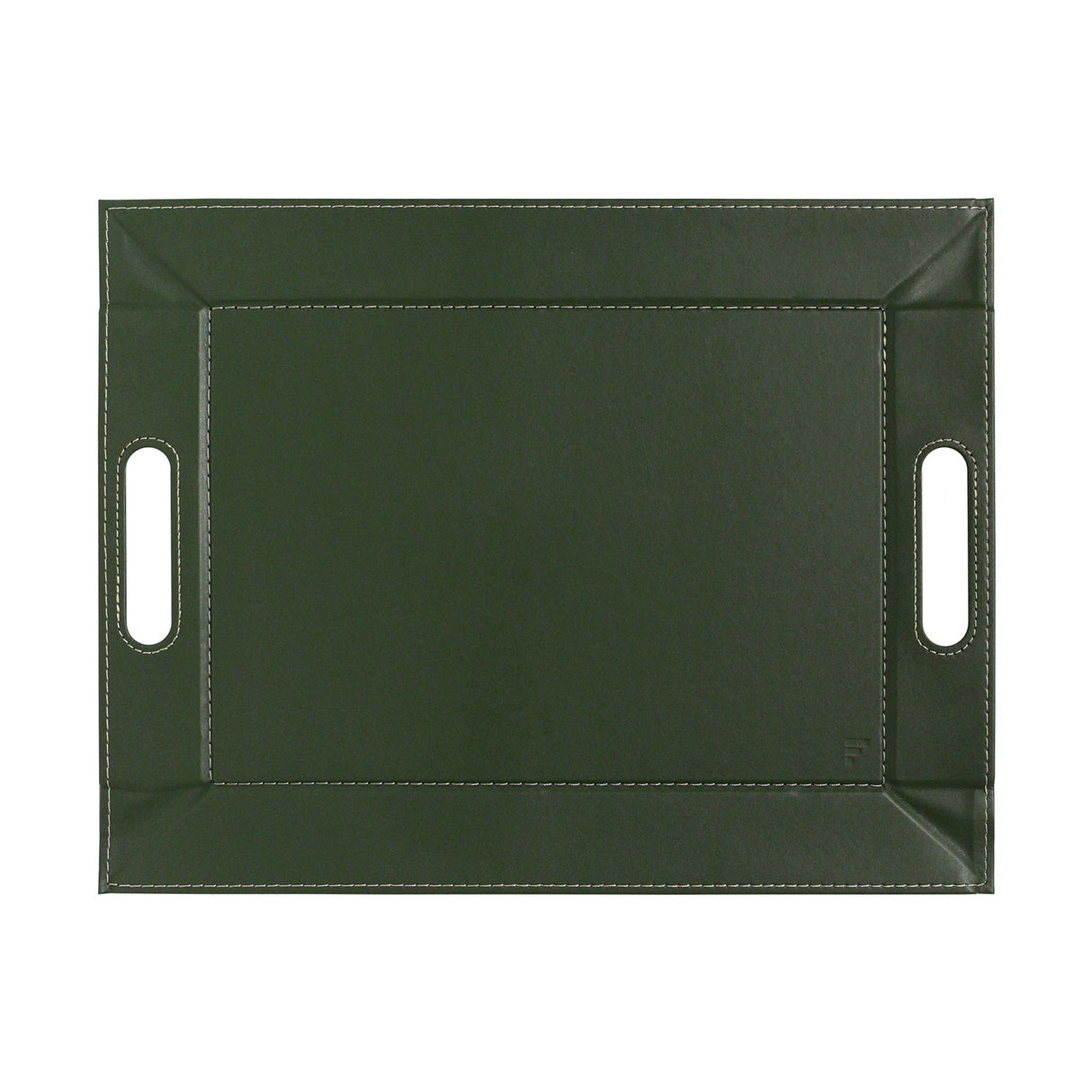 Wendetablett von Freeform, 2-in-1 Tablett & Tischset Duo, klein, in Olive und Elfenbein, beidseitig nutzbar.