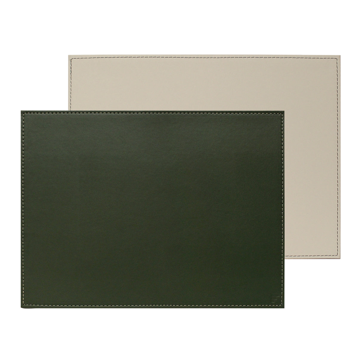 FREEFORM Platzset DUO in Olive und Elfenbein, rechteckiges Tischset aus Stoff, elegantes Design für den Esstisch