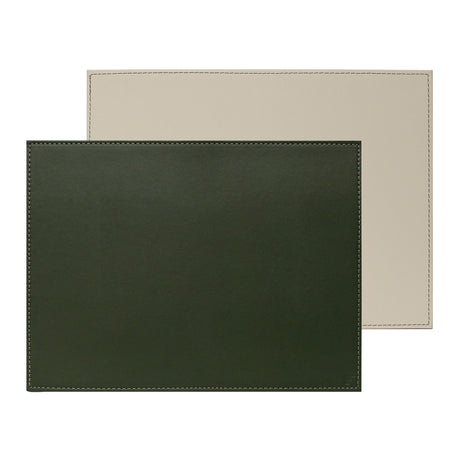 FREEFORM Platzset DUO in Olive und Elfenbein, rechteckiges Tischset aus Stoff, elegantes Design für den Esstisch