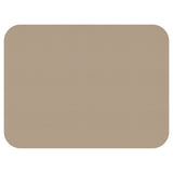 Zweier-Set flexibles Tischset von Freeform in Taupe und Sand, aus Stoff, liegt flach auf einem Tisch.