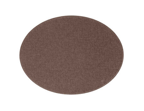 Großes, ovales FREEFORM Tischset aus braunem Textil, strapazierfähig und stilvoll für den Esstisch.