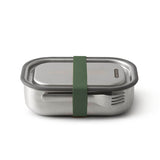 Schwarze BLACK+BLUM Lunchbox Classic in Orange, 1000 ml, aus robustem Material mit Schraubverschluss, für Mittagessen unterwegs