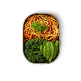 Edelstahl Lunchbox von black+blum in Olivgrün, 600 ml, mit Deckel, für unterwegs und Lunches.