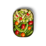 Edelstahl Lunchbox von black+blum in Olivgrün, 600 ml, mit Deckel und Fächern für Brot und Snacks, strapazierfähig und umweltfreundlich