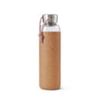 Schwarze black+blum Glas-Wasserflasche mit Mandelmuster, 600 ml, nachhaltige Trinkflasche aus Glas
