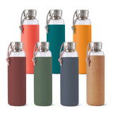 Glas-Wasserflasche von black+blum, Mandel, 600 ml, Trinkflasche mit klarer Oberfläche und nachhaltigem Design