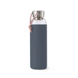 BLACK+BLUM Trinkflasche TO-GO GLAS in Ozean, 600 ml, aus Glas mit Schraubverschluss, ideal für Getränke unterwegs