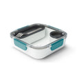 Schwarze BLACK+BLUM Lunchbox ORIGINAL aus Edelstahl mit Lunchbehälter und Deckel, ideal für unterwegs und Mittagessen.