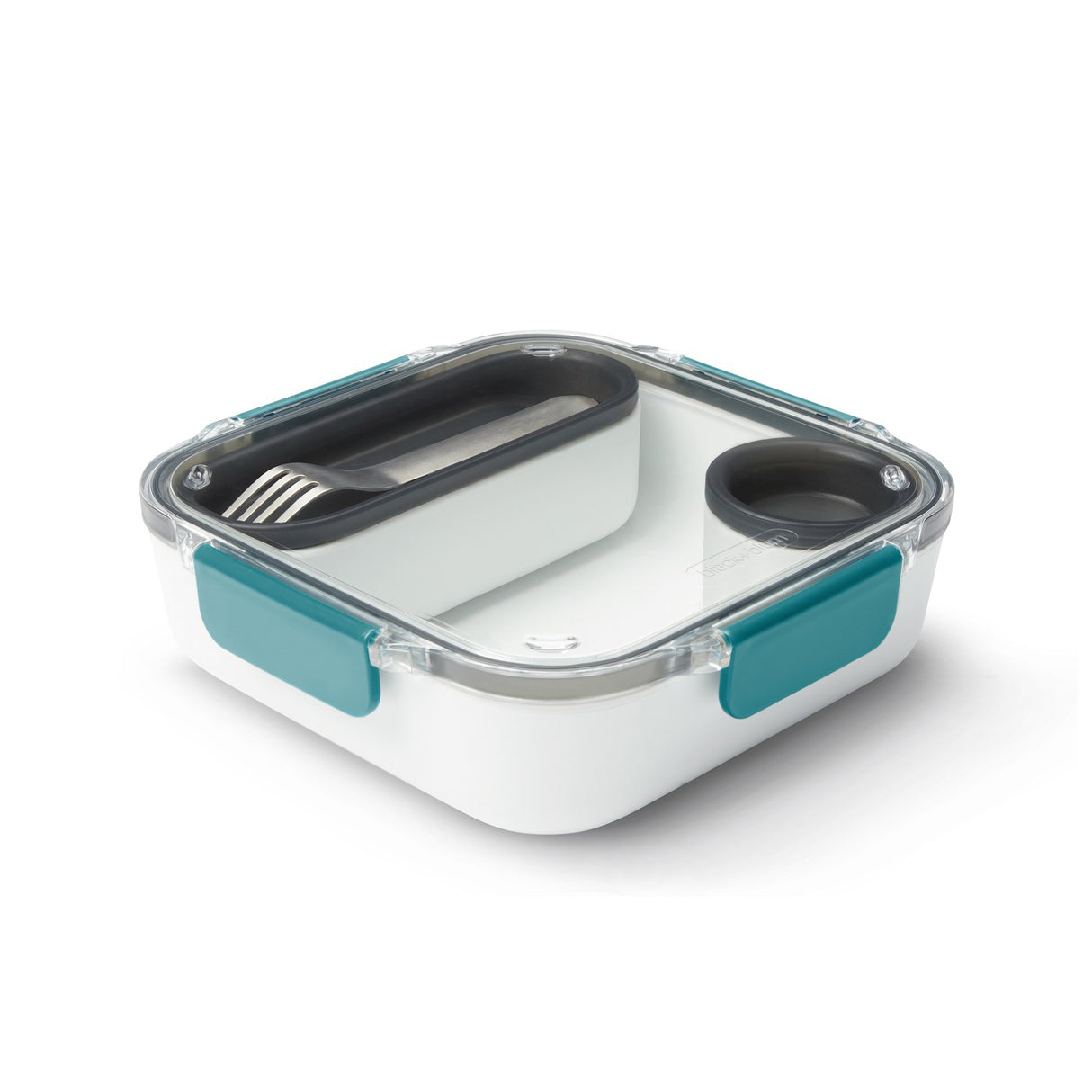 Schwarze BLACK+BLUM Lunchbox ORIGINAL aus Edelstahl mit Lunchbehälter und Deckel, ideal für unterwegs und Mittagessen.