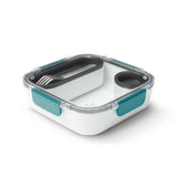 Schwarze BLACK+BLUM Lunchbox ORIGINAL aus Edelstahl mit Lunchbehälter und Deckel, ideal für unterwegs und Mittagessen.