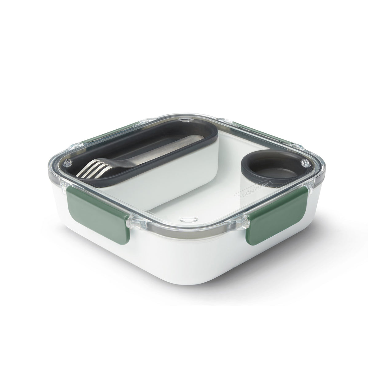 Schwarze BLACK+BLUM Lunchbox Original aus langlebigem Material mit Deckel und Fächern für eine umweltfreundliche Mahlzeitenaufbewahrung