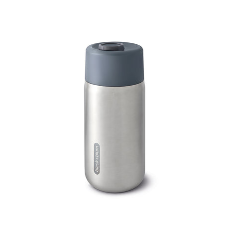 BLACK+BLUM orange TO-GO thermobecher with 340 ML capacity, showing a sleek, insulated travel mug for hot and cold drinks.