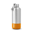 Schwarze BLACK+BLUM Isolierflasche Explorer in Orange, doppelwandige Thermoflasche für Getränke, langlebiges Design