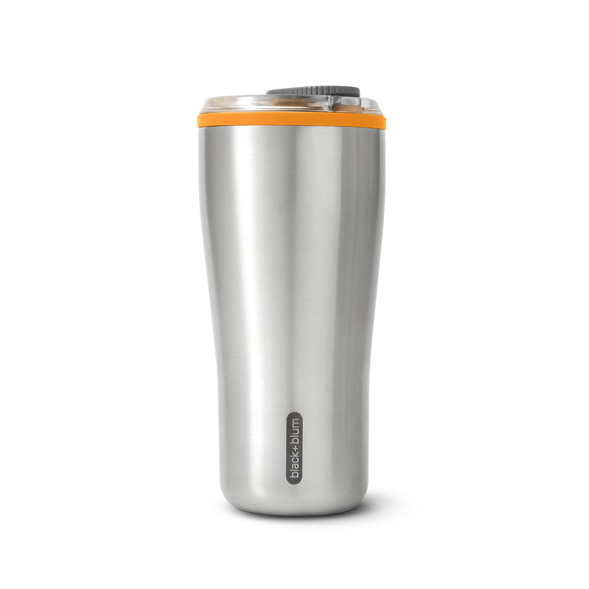 Schwarzer BLACK+BLUM Isolierbecher, Travel Tumbler aus Edelstahl mit Deckel, für unterwegs, isoliert Getränke lange warm oder kalt