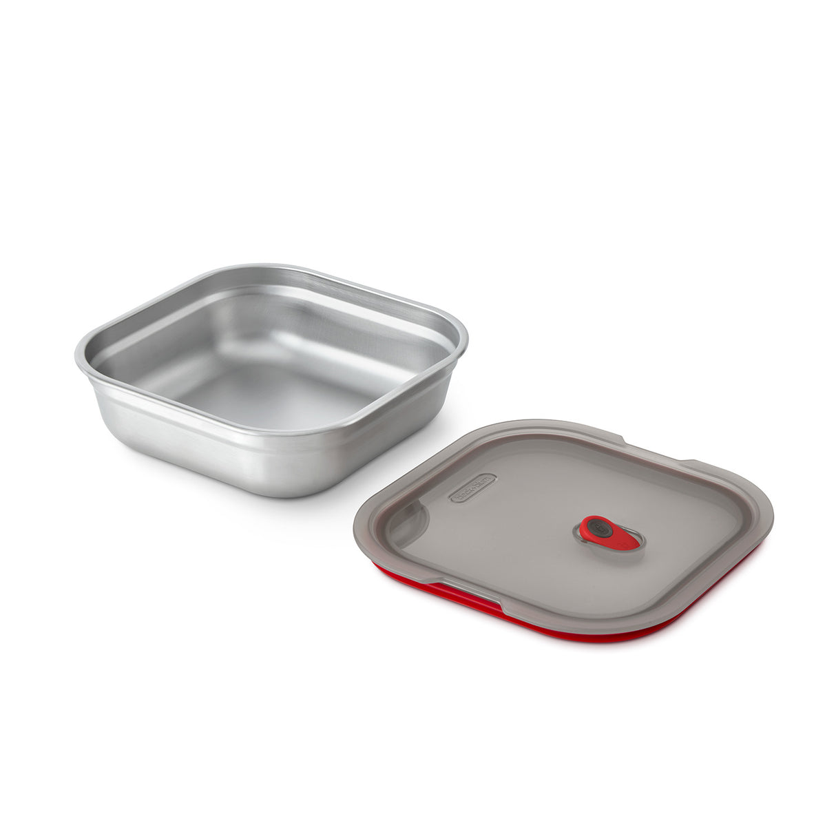 BLACK+BLUM Multifunktionsdose aus Edelstahl mit transparentem Deckel und praktischer Aufbewahrungsfunktion, stilvoll und langlebig.