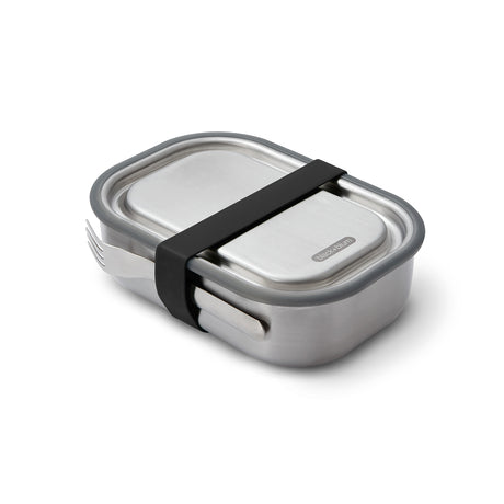 Schwarze und orange Lunchbox von BLACK+BLUM mit 1000 ml Fassungsvermögen, langlebige und stilvolle Aufbewahrung für Mahlzeiten.