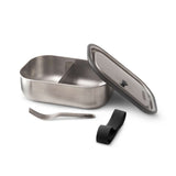 Edelstahl Lunchbox von black+blum mit Vakuumverschluss, 1000 ml Fassungsvermögen, ideal für unterwegs, zeigt die elegante, moderne Form