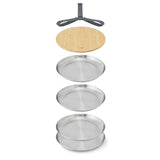 Edelstahl-Camping-Set mit 4 Tellern von black+blum, robustes Geschirr für Outdoor-Aktivitäten, detailreiche Nahaufnahme