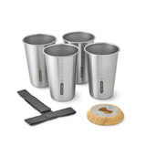 Edelstahl Camping Set mit 4 Tellern von black+blum, robuste und praktische Geschirr für Outdoor-Aktivitäten