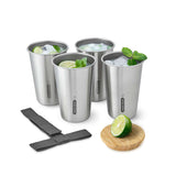 Edelstahl-Camping-Set mit 4 Tellern von black+blum, perfekt für Outdoor-Aktivitäten, robustes und elegantes Design
