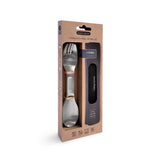 BLACK+BLUM Göffel-Set aus Edelstahl für To-Go-Lunch, 4-teilig, praktische Besteckoption für unterwegs