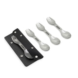 BLACK+BLUM Göffel-Set aus Edelstahl für To-Go-Lunch, 4-teilig, langlebiges Besteck für unterwegs