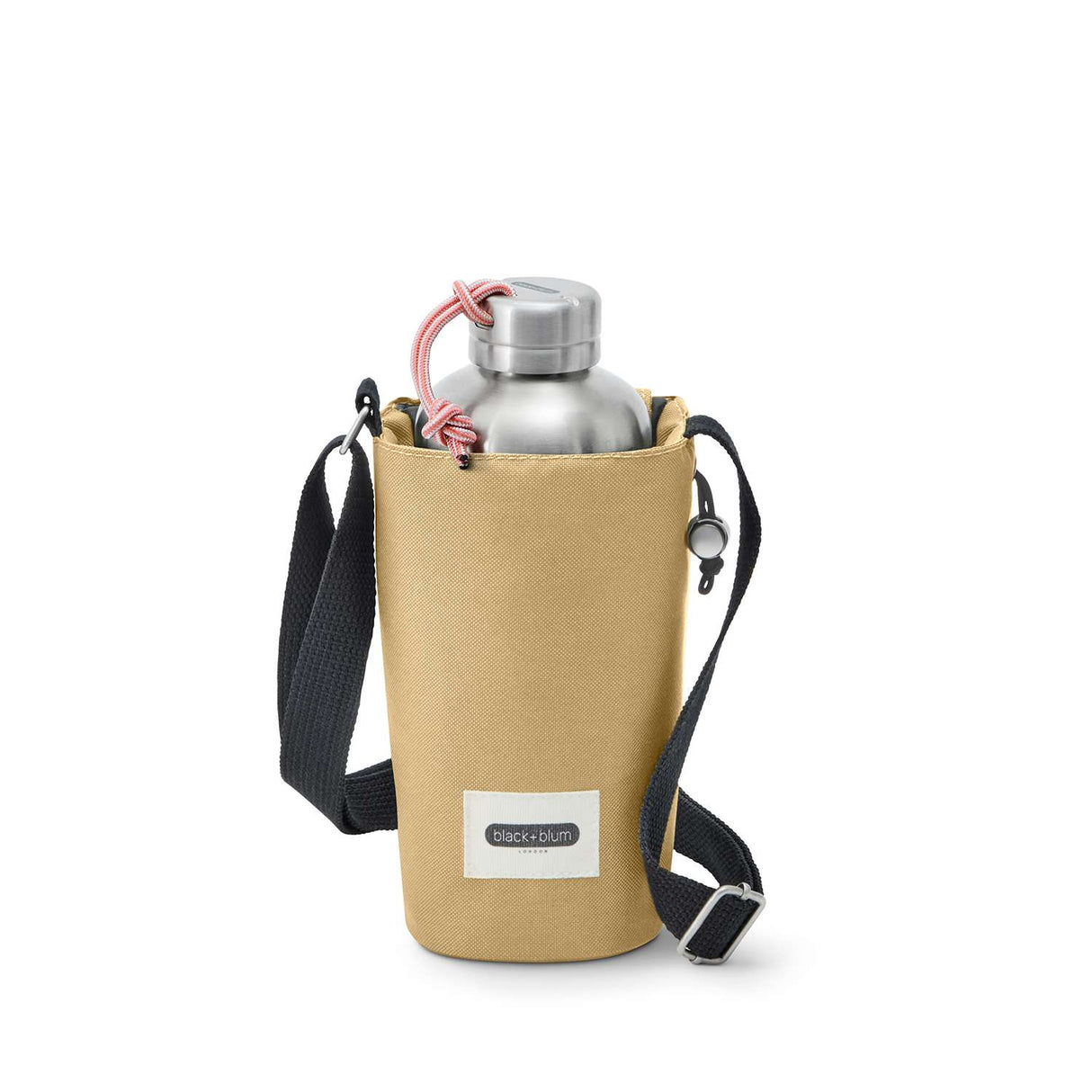 Isolierte Flaschentasche von black+blum, robustes Design, ideal für Getränke unterwegs, zeigt die Tasche mit isoliertem Innenraum.