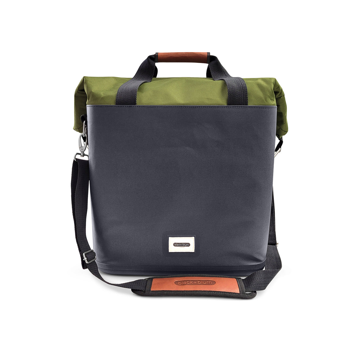 Faltbare BLACK+BLUM Kühltasche aus langlebigem Material, ideal für unterwegs, mit isolierender Innenausstattung.