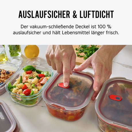 Schwarze BLACK+BLUM Multifunktionsdose aus Glas mit Schraubverschluss, ideal für Lebensmittelaufbewahrung.