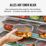 Schwarze BLACK+BLUM Multifunktionsdose aus Glas, elegante Aufbewahrungsdose mit Deckel für Lebensmittel und Küchenzubehör
