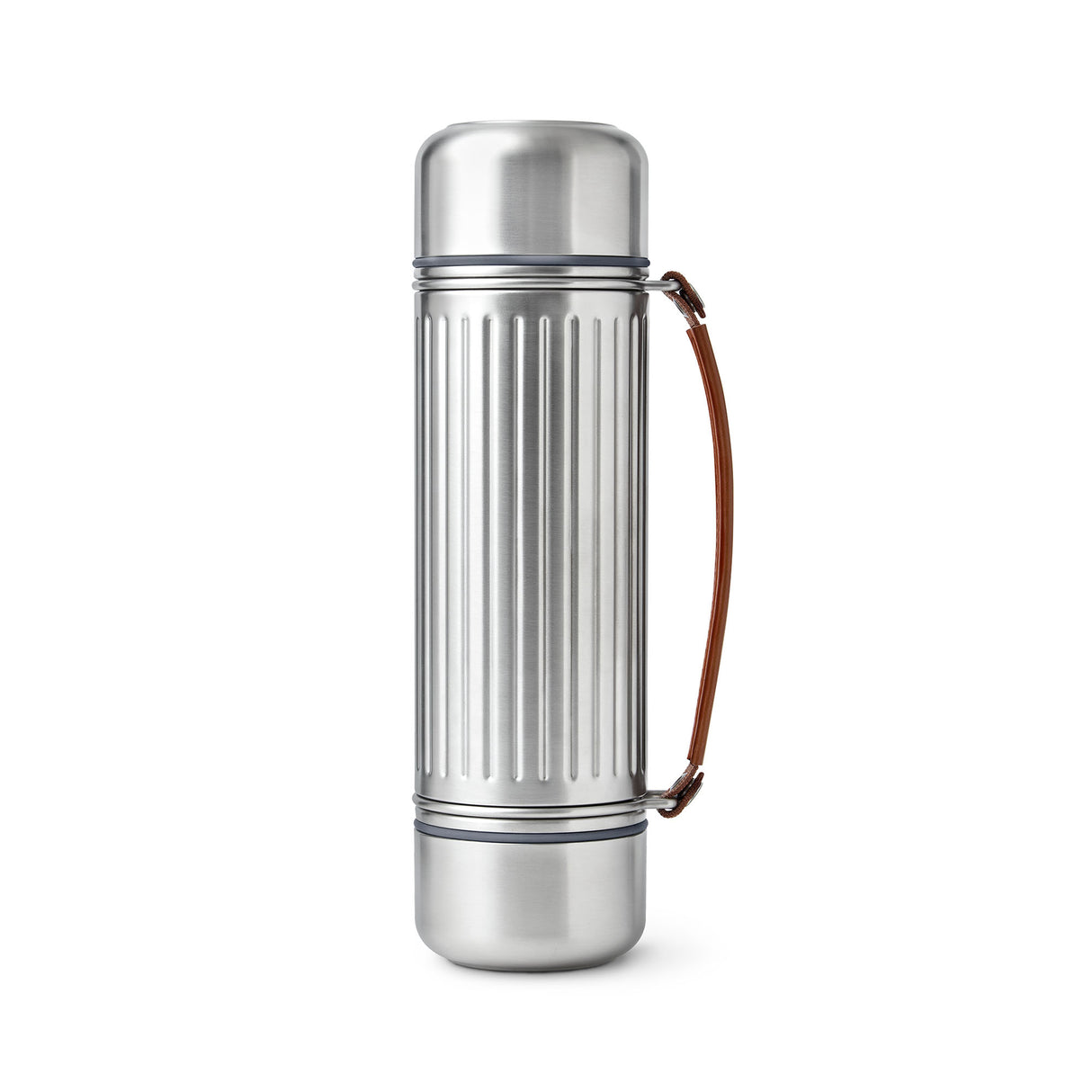 Edelstahl-Isolierflasche BLACK+BLUM DUO, 1,4 L, doppelwandig, kaffeeförmig, hält Getränke warm oder kalt