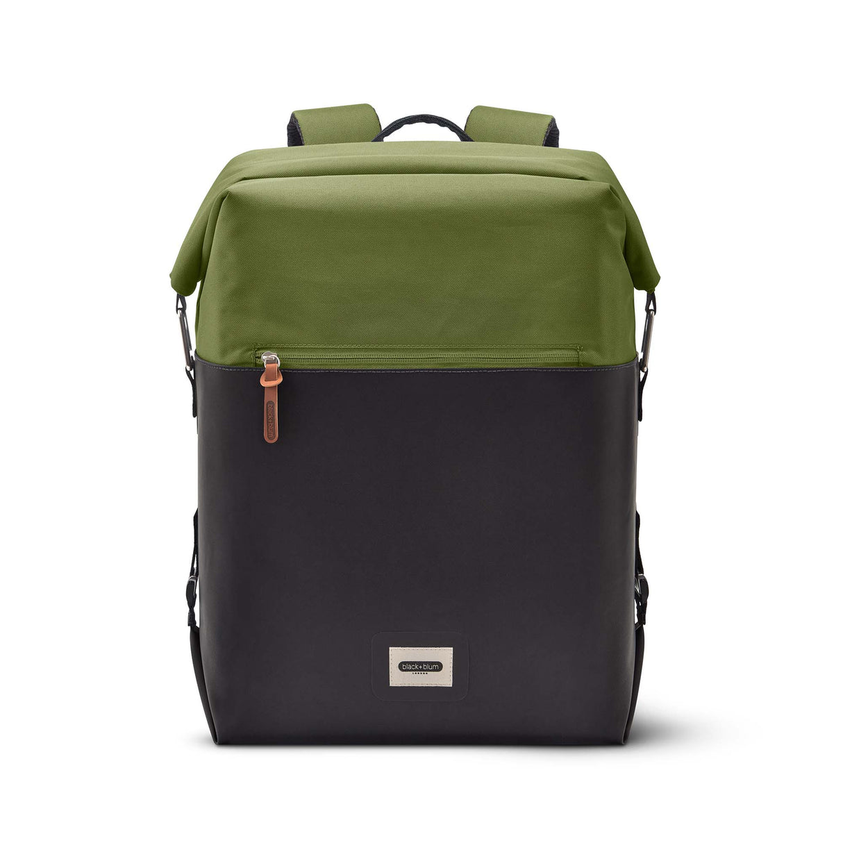 Faltbare grüne Kühltasche von BLACK+BLUM, isolierte Tasche für Kühlzwecke, ideal für unterwegs, sichtbar mit Reißverschluss und Griffen.