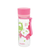 Bunte ALADDIN Trinkflasche FIRST AVEO in Pink, 350 ml, mit langlebigem Kunststoff und praktischem Deckel.