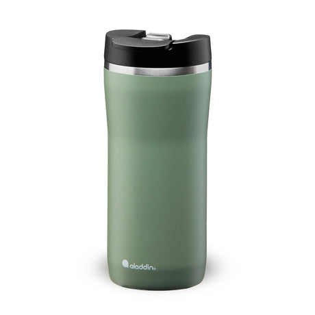 Grüner ALADDIN Thermobecher Barista, 350 ml, mit Schraubverschluss und isolierter Edelstahlkonstruktion.