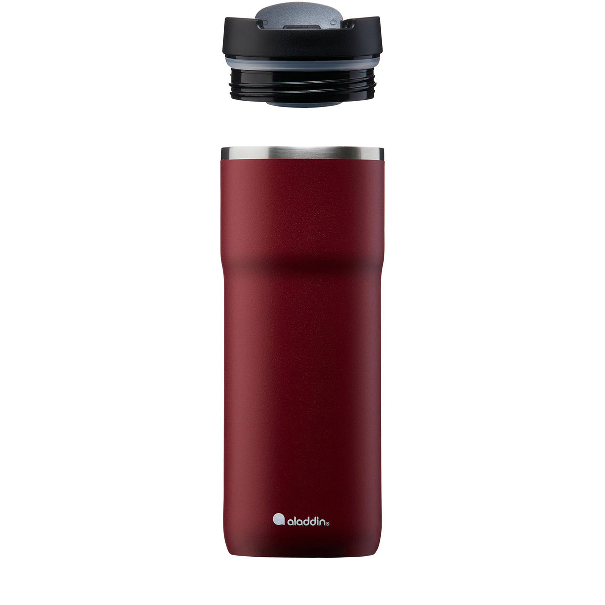 Aladdin Thermobecher Barista in Burgund, 470 ml, mit doppelwandiger Isolierung für heiße und kalte Getränke.