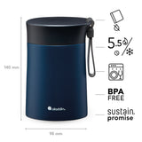 Bunter blauer ALADDIN Lunchbecher aus Edelstahl, 400 ml Fassungsvermögen, mit Trinkverschluss und isolierendem Design