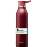 Rote ALADDIN Isolierflasche CITY LOOP, 600 ml, aus Edelstahl, mit Schraubverschluss und isolierender Funktion.