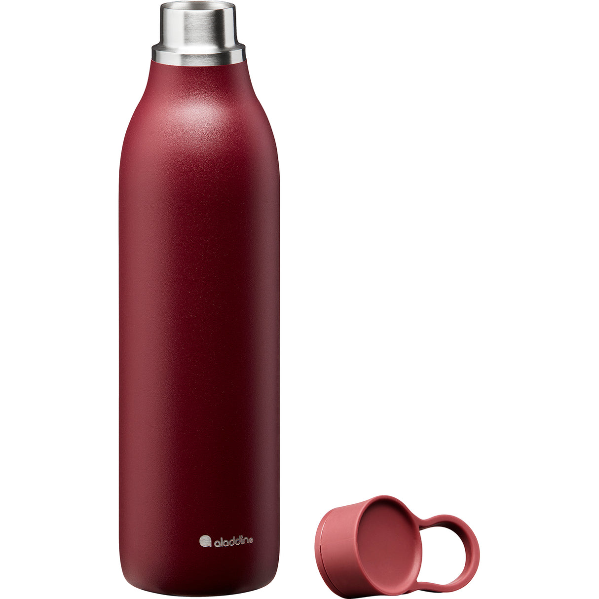 Rote ALADDIN Isolierflasche CITY LOOP, 600 ml, aus Edelstahl, mit Schraubverschluss und isolierendem Design.