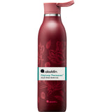 Rote ALADDIN Isolierflasche CITY LOOP mit 600 ml Fassungsvermögen, isoliert und perfekt für heiße oder kalte Getränke.