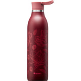 Rote ALADDIN Isolierflasche CITY LOOP, 600 ml, aus Edelstahl mit Schraubverschluss, für Getränke unterwegs