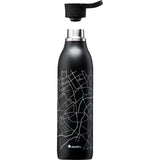 Aladdin Isolierflasche City Loop in Schwarz, 600 ml, langlebige Thermoflasche für heiße und kalte Getränke.