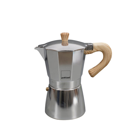 Aluminium Espressokocher von GNALI & ZANI mit Venezianischem Design, für die Zubereitung von Espresso.
