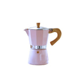 Rosa Espressokocher von GNALI & ZANI, Venezia-Design, aus Edelstahl, für Kaffeezubereitung auf Herd.