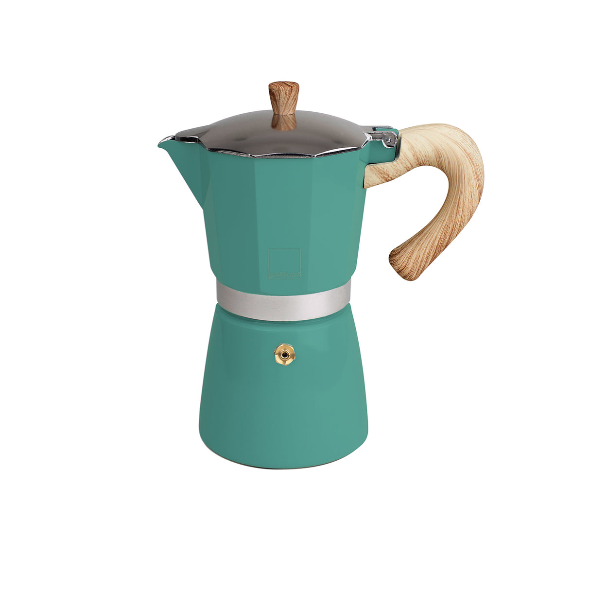 GNALI & ZANI Espressokocher Venezia in Petrol, robustes Edelstahl mit Griff und Deckel, ideal für Kaffeezubereitung zu Hause
