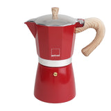 Roter GNALI & ZANI Espressokocher Venezia aus Edelstahl mit Griff, für die Zubereitung von Espresso auf dem Herd